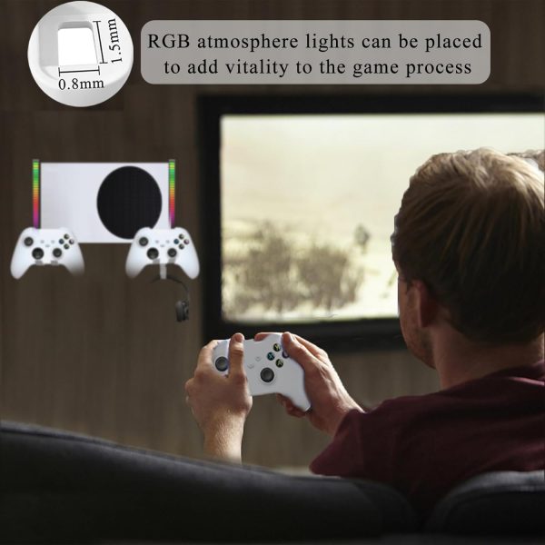 ⁦مجموعة حامل مثبت على الحائط لـ XBOX Series S ، قوس تحكم مزدوج مع فتحة شحن وسماعة أذن مثبتة على الحائط ، تصميم تبديد الحرارة بمستوى روح وحصيرة مضادة للانزلاق ، ليس لـ Xbox ONE S⁩ - الصورة ⁦4⁩