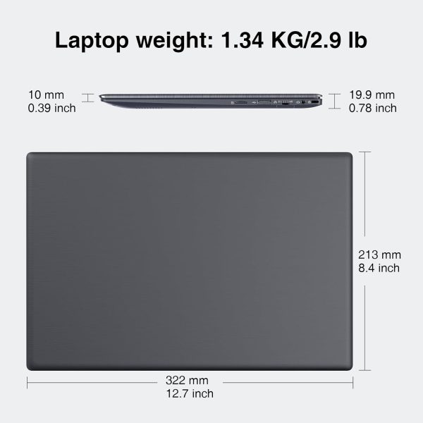 ⁦ECOHERO Laptop Computer, 8GB DDR4 RAM/256GB SSD, Intel Celeron Processor, 14 Inch FHD 1920x1080 Display, Win 11 Thin & Portable Notebook PC, 2.4G/5G WiFi and Bluetooth 5.1⁩ - الصورة ⁦8⁩