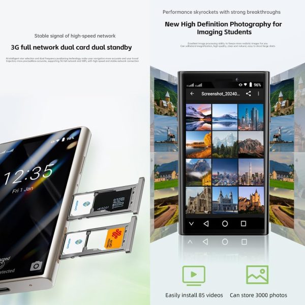 ⁦جوال XS24-Pro شبكة 3G ميني شاشة 3.0 بوصة رام 2 جيجا ذاكرة داخلية 16 جيجا بطارية 900 ميلي امبير/ساعة نظام تشغيل اندرويد 9 ثنائي شرائح اتصال خاصية التعرف على الوجه كاميرا مزدوجة واي فاي وبلوتوث من سويز⁩ - الصورة ⁦5⁩