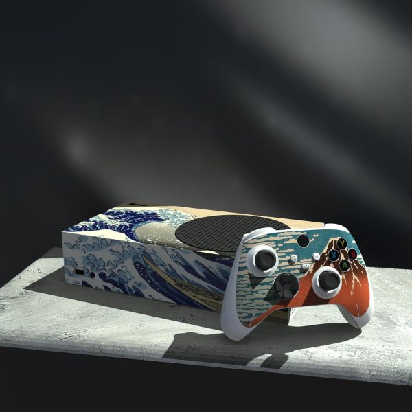 ⁦بلاي فيتال غطاء حماية من الفينيل مخصص من ذا جريت ويف لجهاز Xbox Series S، ملصقات غطاء لاصقة لوحدة تحكم Xbox Series S⁩ - الصورة ⁦4⁩