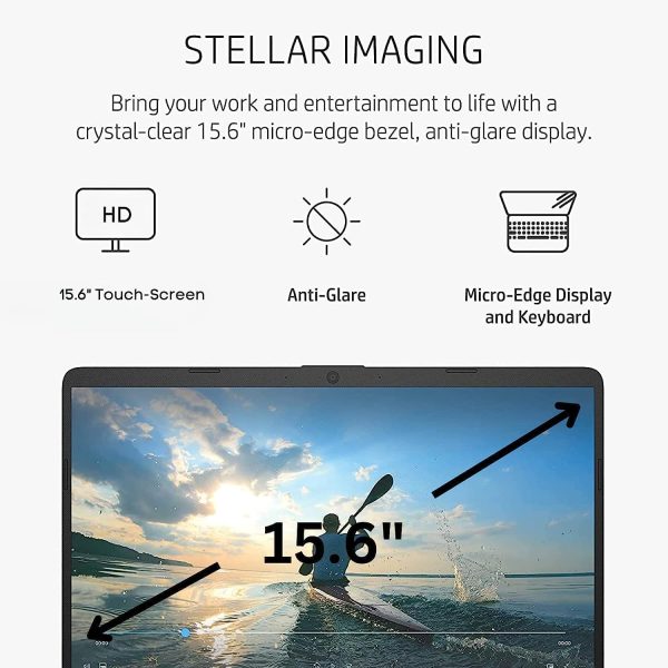 ⁦HP احدث لابتوب 2024 للاعمال والطلاب، شاشة لمس HD 15.6 انش، معالج انتل i3-1215U سداسي النواة، ذاكرة RAM 32GB، SSD 2TB، بطاقة رسومات lntel UHD، ويندوز 11 هوم، مع ترخيص مايكروسوفت اوفيس مدى الحياة⁩ - الصورة ⁦5⁩