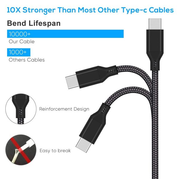 ⁦فيونغ كيبل شحن لجهاز بلاي ستيشن 5/اكس بوكس سلسلة اكس/اس/سويتش OLED/سويتش لايت/سويتش، سلك شحن سريع USB نوع C قابل للحمل مع وحدات تحكم سوني بلاي ستيشن 5 دوال سينس - 9.8 قدم، عبوتان⁩ - الصورة ⁦4⁩