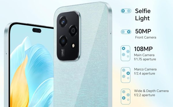 ⁦موبايل هونر 200 لايت بذاكرة رام 8 جيجابايت 256جيجابايت ثنائي شريحة اتصال نانو 5G تقنية الذكاء الاصطناعي بوابة سحرية معززة بتقنية تتضمن هدايا سماعات اذن اكس 5 اونر سيرفيس كير +⁩ - الصورة ⁦5⁩