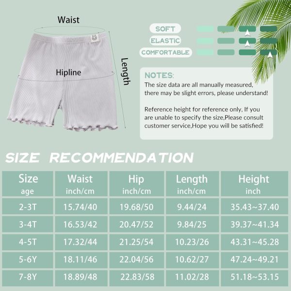 ⁦Chicduo 4 Pack Girls Bike Shorts Cartwheel Girls Dance Shorts Toddler Kid Under Dress Shorts Girls Ice Silk Shorts Multicolor⁩ - الصورة ⁦5⁩