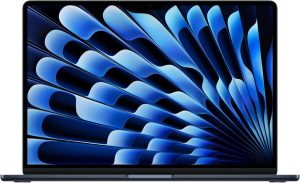 MacBook Air موديل 2025 من Apple (مقاس 15 إنش، شريحة Apple M4 بوحدة معالجة مركزية مع 10 نوى ووحدة معالجة رسومات غرافيك مع 10 نوى، ذاكرة موحدة 16GB‏، 256GB) - سماء الليل؛ العربية/الإنجليزية
