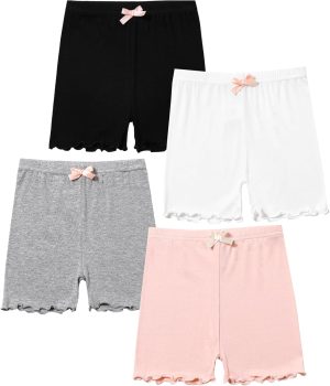 Chicduo 4 Pack Girls Bike Shorts Cartwheel Shorts Butterfly Shorts Breathable and Safety for Teen Girls under Dress
