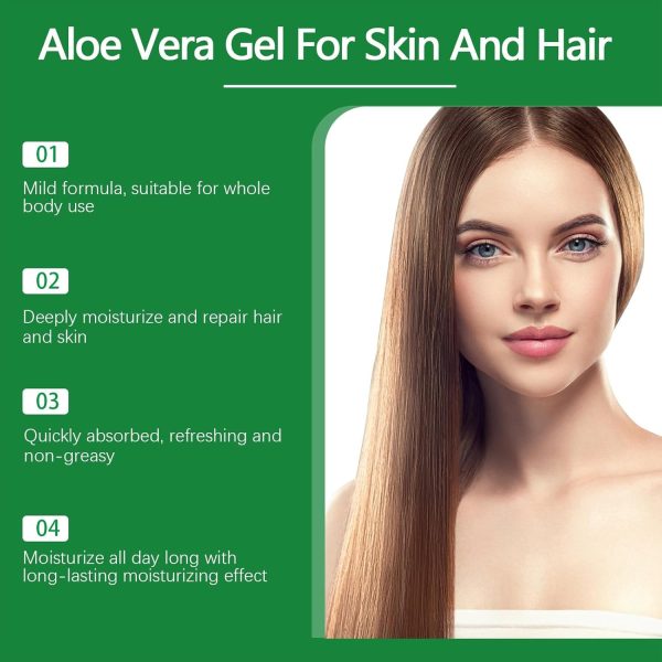 ⁦Azonee Aloe Vera Gel for Skin & Hair, Soothing Gel Moisturizer for Face and Body, Lightweight Non-Sticky Aloe Gel for Sunburn Relief and After Sun Care (100ml)⁩ - الصورة ⁦2⁩