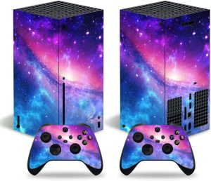 ملصق حماية من الفينيل بتغطية كاملة لوحدة تحكم Xbox Series X و2 ذراع تحكم جالاكسي