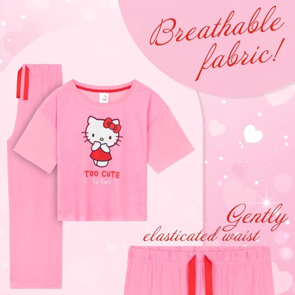 ⁦Hello Kitty girls Pajama Set Pajama Set⁩ - الصورة ⁦4⁩
