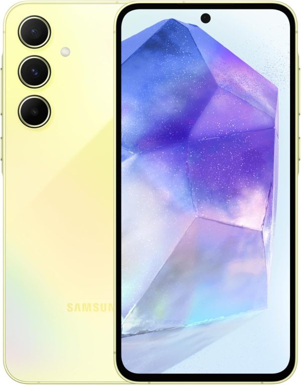 موبايل سمارت سامسونج جالاكسي A55 الجيل الخامس 5G نظام أندرويد ثنائي شرائح الاتصال ذاكرة رام 8 جيجابايت تخزين 128 اوسام ليمون، أصفر