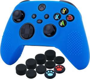 يورا جراب من السيليكون لذراع تحكم Xbox Series X/S × 1 (ازرق) مع مقابض ابهام × 10