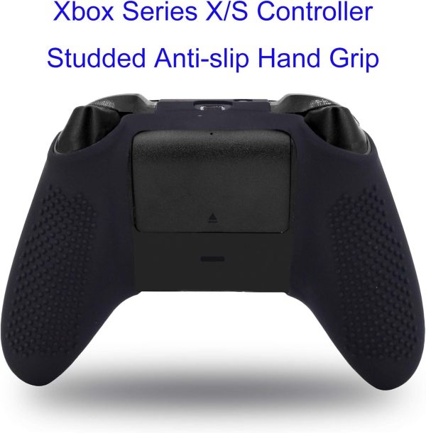⁦هيكفلاي جراب لذراع تحكم Xbox Series X، غطاء ذراع تحكم متوافق مع Xbox Series X/S، غطاء ذراع تحكم من السيليكون غير قابل للانزلاق مع 4 قطع من اغطية مقابض الابهام (اسود)⁩ - الصورة ⁦2⁩