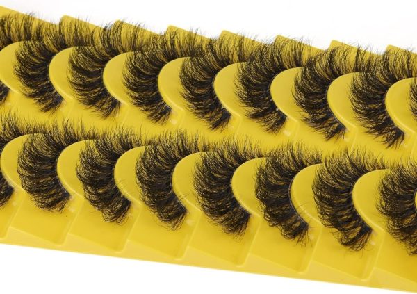 ⁦رموش اصطناعية، 10 أزواج من الرموش الروسية بتجعيدة D بمظهر طبيعي من المنك الصناعي للنساء والفتيات، دعم قوي للغاية يمنحك رموش ناعمة الملمس للحفلات والمواعدة والسفر من ابوتو⁩ - الصورة ⁦5⁩