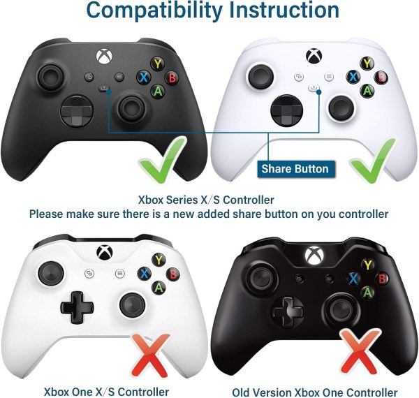⁦9CDeer 1 Piece of Silicone Transfer Print Protective Thick Cover Skin + 6 Thumb Grips for Xbox Series X/S Controller US dollars⁩ - الصورة ⁦2⁩