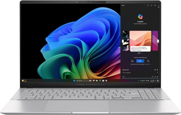 ⁦لابتوب فيفوبوك S 15 شاشة 15.6 بوصة OLED+ 3K و120 هرتز بذكاء اصطناعي|S5507QA-MA007W|كوالكوم سناب دراجون X بلس NPU وRAM 16GB وSSD 1TB|فضي|لوحة مفاتيح عربي-إنجليزي إضاءة خلفية RGB منطقة واحدة|ويندوز 11⁩ - الصورة ⁦3⁩
