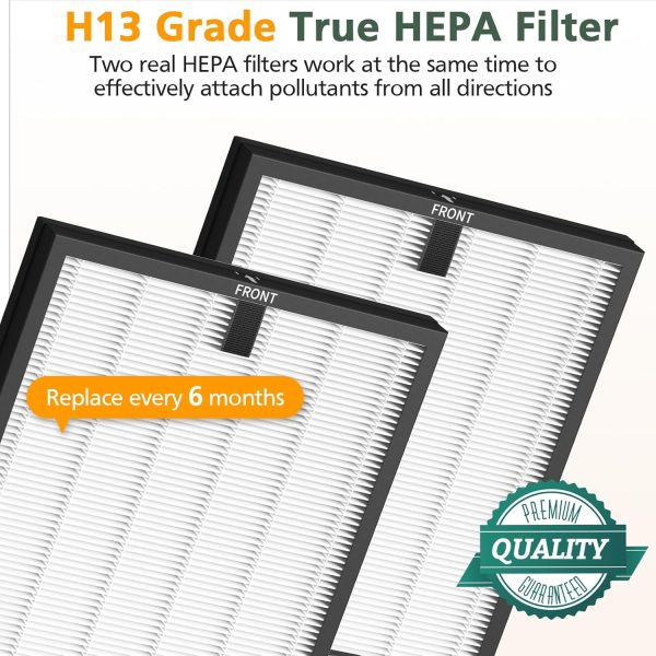⁦isinlive HY4866 True HEPA Replacement Filters Compatible with MORENTO HY4866 Air Purifiers, 3-in-1 H13 Ture HEPA Air Filter, Enhanced Version,4-Pack⁩ - الصورة ⁦6⁩