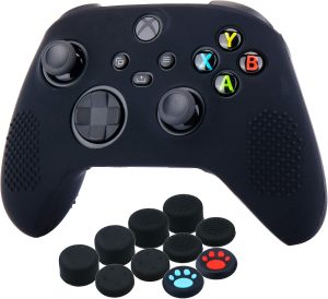 يورا جراب من السيليكون لذراع تحكم Xbox Series X/S × 1 (اسود) مع مقابض ابهام × 10