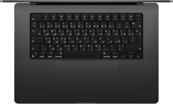 ⁦MacBook Pro موديل 2024 من Apple مقاس 16 إنش شريحة M4 Max بوحدة معالجة مركزية مع 14 نواة رسومات غرافيك 32 ذاكرة موحدة 36GB 1TB - أسود فلكي; الإنجليزية⁩ - الصورة ⁦2⁩
