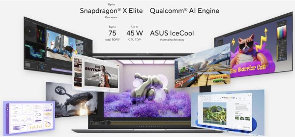 ⁦لابتوب فيفوبوك S 15 شاشة 15.6 بوصة OLED+ 3K و120 هرتز بذكاء اصطناعي|S5507QA-MA007W|كوالكوم سناب دراجون X بلس NPU وRAM 16GB وSSD 1TB|فضي|لوحة مفاتيح عربي-إنجليزي إضاءة خلفية RGB منطقة واحدة|ويندوز 11⁩ - الصورة ⁦7⁩