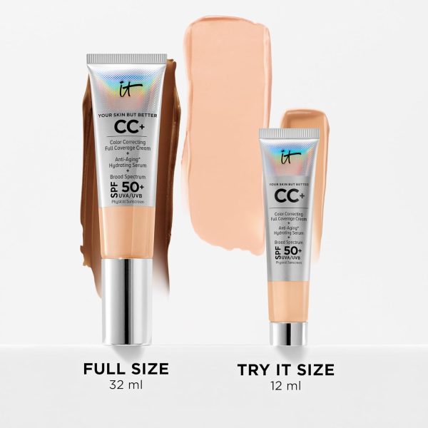 ⁦مستحضرات التجميل من IT COSMETICS Your Skin But Better CC Cream مع عامل حماية الشمس 50+ أسمر 1.08 أونصة للجنسين 32.0 ملليلتر⁩ - الصورة ⁦7⁩