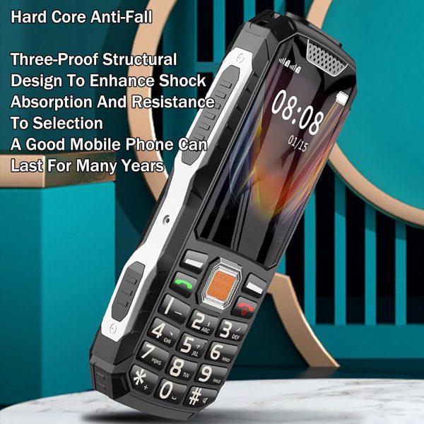 ⁦جوال لكبار السن بزر كبير، غير مقفل والاطفال، شاشة HD 1.77 انش، بطارية 9800mAh (عمر طويل) مصباح يدوي + 9 ارقام عائلية، اسود⁩ - الصورة ⁦7⁩