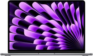MacBook Air موديل 2024 من Apple (مقاس 13 إنش، شريحة Apple M3 بوحدة معالجة مركزية ثمانية النوى ووحدة معالجة رسومات غرافيك مع 10 نوى، ذاكرة موحدة 24GB‏، 512GB) - رمادي فلكي؛ العربية/الإنجليزية
