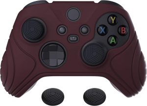 اكستريم رايت غطاء حماية من السيليكون لذراع التحكم اللاسلكي لجهاز Xbox Core اصدار الساموراي من بلاي فيتال بلون احمر نبيذي مع مقابض ابهام