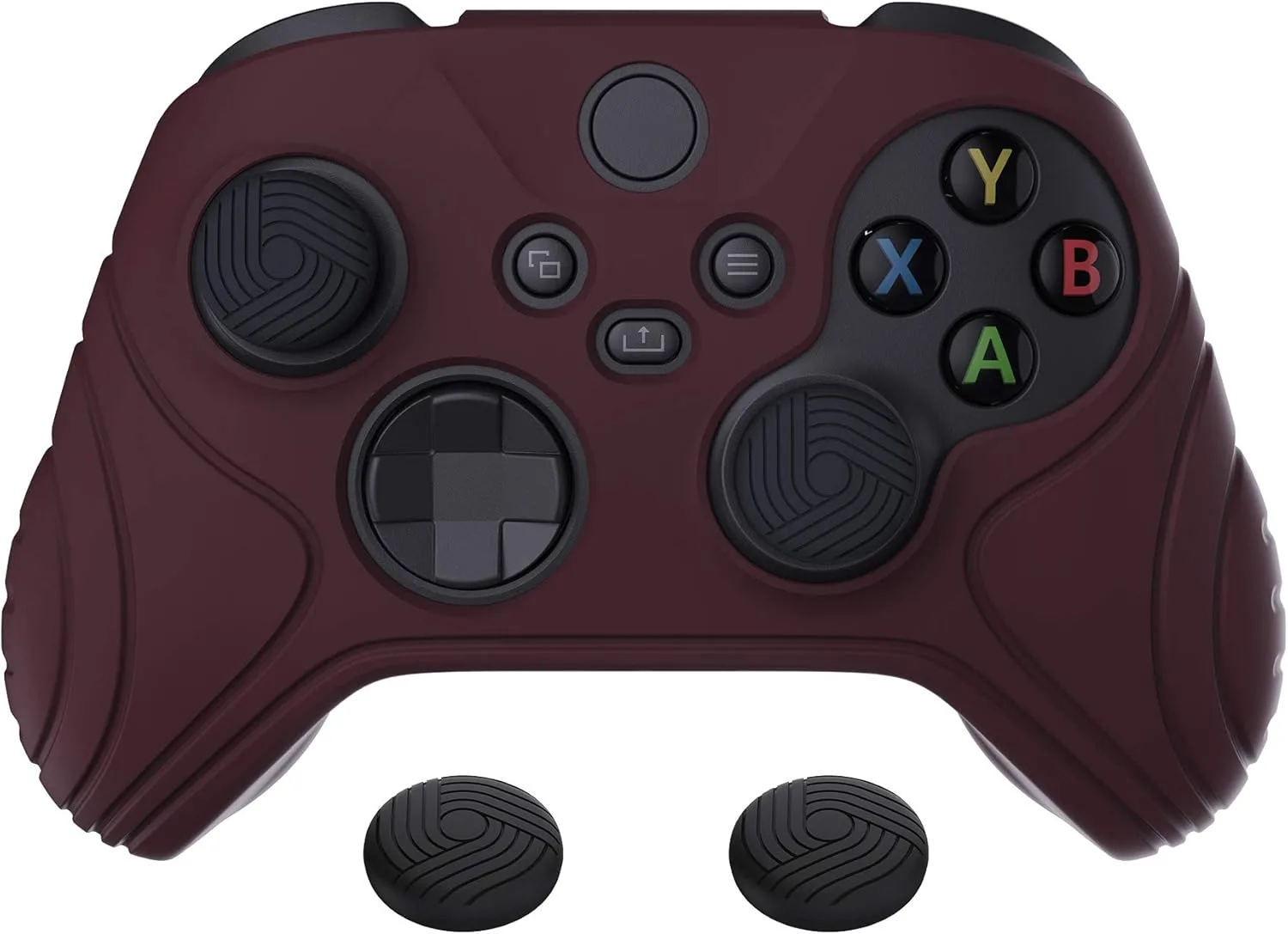 اكستريم رايت غطاء حماية من السيليكون لذراع التحكم اللاسلكي لجهاز Xbox Core اصدار الساموراي من بلاي فيتال بلون احمر نبيذي مع مقابض ابهام