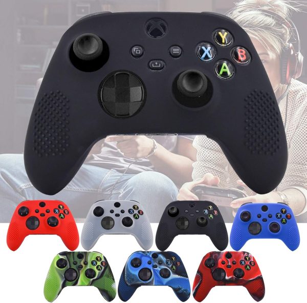 ⁦هيكفلاي جراب لذراع تحكم Xbox Series X، غطاء ذراع تحكم متوافق مع Xbox Series X/S، غطاء ذراع تحكم من السيليكون غير قابل للانزلاق مع 4 قطع من اغطية مقابض الابهام (اسود)⁩ - الصورة ⁦3⁩