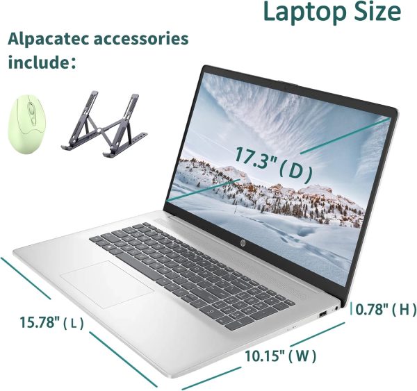⁦HP لابتوب 17.3 انش، شاشة FHD (1920×1080)، معالج AMD رايزن 5 (افضل من i7-11370H)، ذاكرة RAM 32GB، SSD 1TB، ويندوز 11 هوم، كاميرا ويب، واي فاي، بلوتوث، فضي طبيعي، ملحق الباكاتيك⁩ - الصورة ⁦5⁩
