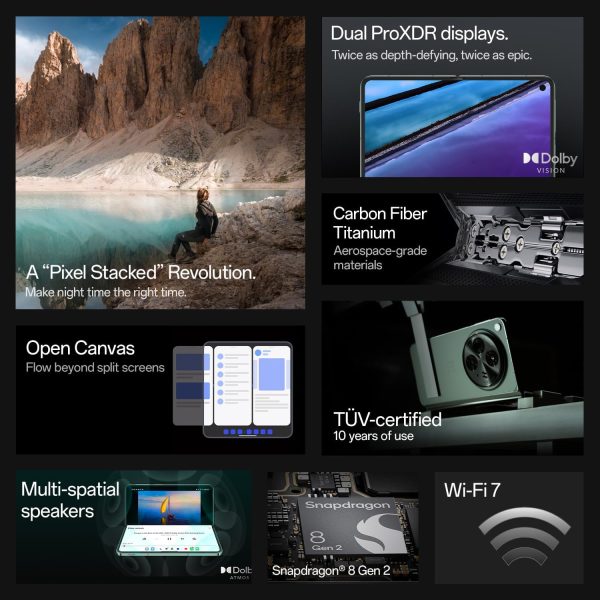 ⁦ون بلس هاتف ذكي 5G مفتوح ثنائي شرائح الاتصال بذاكرة روم 512GB - RAM 16GB غير مقفل من المصنع لون اسود فوياجر⁩ - الصورة ⁦2⁩
