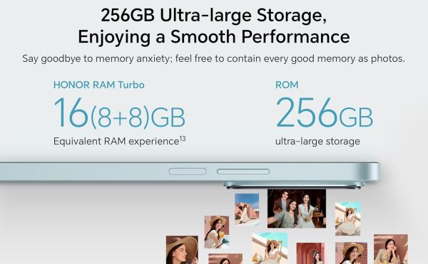 ⁦موبايل هونر 200 لايت بذاكرة رام 8 جيجابايت 256جيجابايت ثنائي شريحة اتصال نانو 5G تقنية الذكاء الاصطناعي بوابة سحرية معززة بتقنية تتضمن هدايا سماعات اذن اكس 5 اونر سيرفيس كير +⁩ - الصورة ⁦6⁩