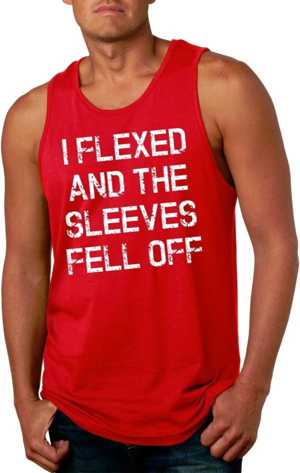 ⁦تي شيرت بدون اكمام للرجال بطباعة I Flexed and The Sleeves Fell Off⁩ - الصورة ⁦2⁩