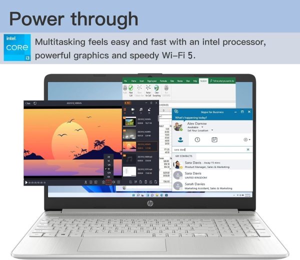 ⁦HP احدث لابتوب 2024 للاعمال والطلاب، شاشة لمس HD 15.6 انش، معالج انتل i3-1215U سداسي النواة، ذاكرة RAM 32GB، SSD 2TB، بطاقة رسومات lntel UHD، ويندوز 11 هوم، مع ترخيص مايكروسوفت اوفيس مدى الحياة⁩ - الصورة ⁦4⁩