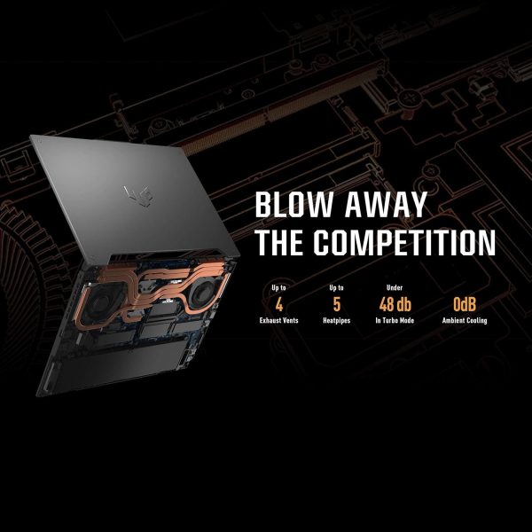 ⁦لابتوب ألعاب تي يو اف من اسوس، سلسلة FX507VU-LP141W / I7-13620H/16GB RAM DDR5 / 512GB SSD / شاشة 15.6 بوصة FHD 144HZ / انفيديا RTX4050-6GB بحد أقصى 140 واط TGP/ويندوز 11/كيبورد عربي-انجليزي 1 زون RGB⁩ - الصورة ⁦4⁩