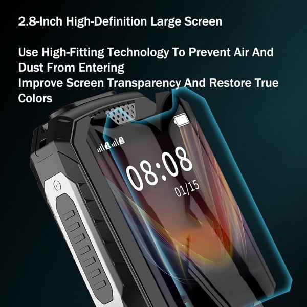 ⁦جوال لكبار السن بزر كبير، غير مقفل والاطفال، شاشة HD 1.77 انش، بطارية 9800mAh (عمر طويل) مصباح يدوي + 9 ارقام عائلية، اسود⁩ - الصورة ⁦2⁩