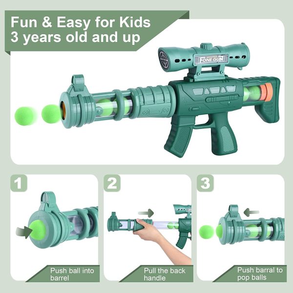⁦Beauenty Dinosaur Theme Shooting Game Toy for 5-10 Year Old Boys and Girls，2 Toy Foam Blasters & Guns with Shooting Target and Foam Balls, Basketball Hoop, Indoor and Outdoor Interactive Toys⁩ - الصورة ⁦3⁩