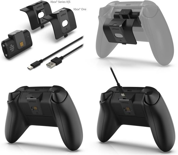 ⁦نيكو مجموعة طاقة لاذرع تحكم Xbox Series X وXbox One & Elite - حزمة بطارية قابلة لاعادة الشحن، 2 غطاء بطارية، كيبل USB-C بطول 10 قدم⁩ - الصورة ⁦2⁩