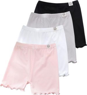Chicduo 4 Pack Girls Bike Shorts Cartwheel Girls Dance Shorts Toddler Kid Under Dress Shorts Girls Ice Silk Shorts Multicolor