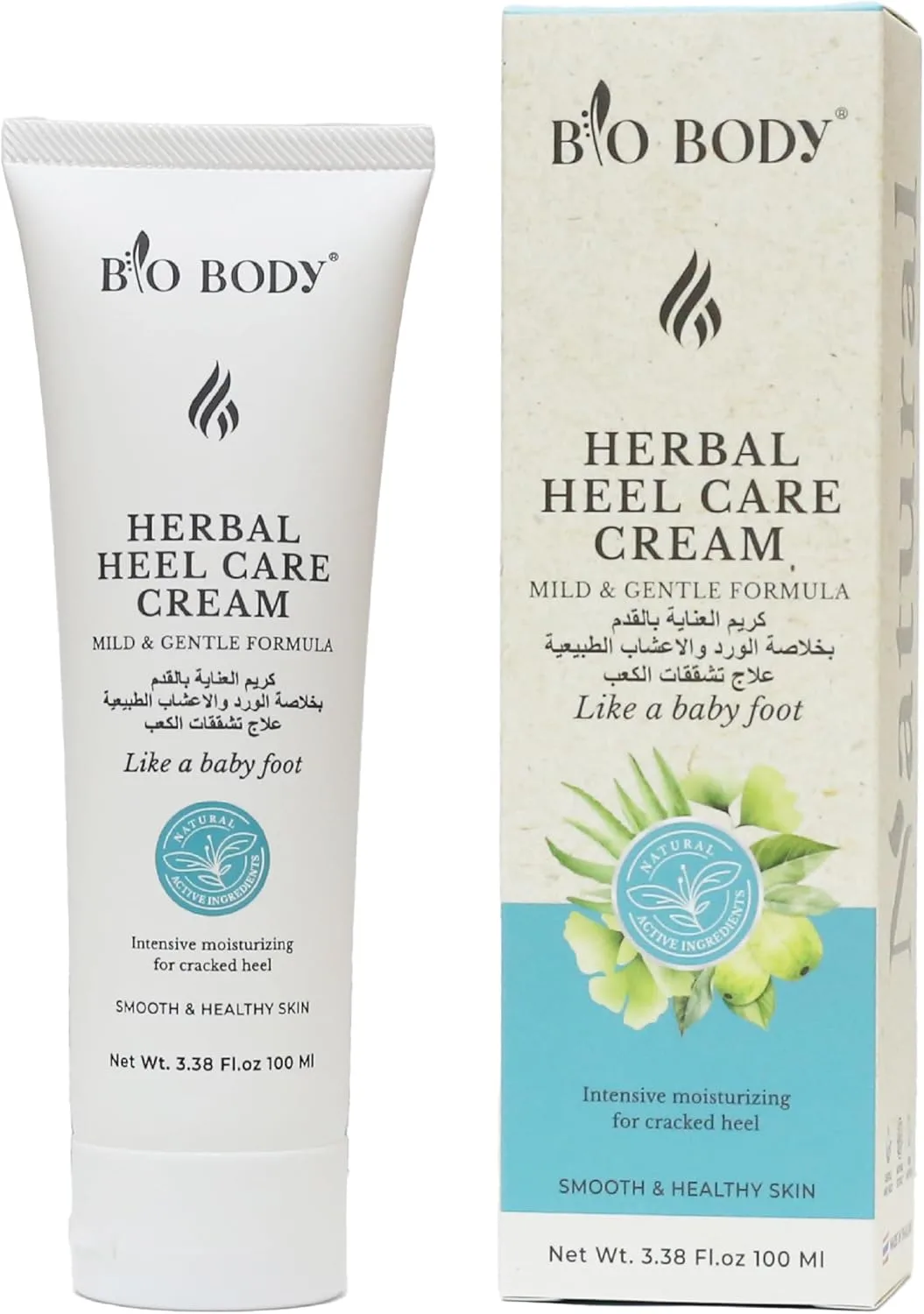 كريم العناية بالقدم بخلاصة الورد وزبدة الشيا والاعشاب الطبيعية علاج تشققات الكعب من BIO BODY تقنية كورية