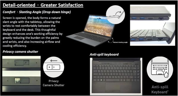 ⁦لابتوب سوني فايو FE14 14 انش، 1920x1080 FHD IPS 16:9، انتل i5-1335U، 8GB DDR4 RAM، 512GB SSD، انتل ايريس جرافيكس، ويندوز 11 هوم، اسود⁩ - الصورة ⁦7⁩