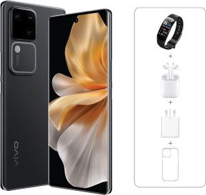 vivo V30 5G (Noble Black, 12GB+12GB RAM, 256GB) | Slimmest 3D Curved 1.5K AMOLED 120Hz Display | 50MP AF Group Selfie | Aura Light OIS | Online Exclusive Bundle, 24M Warranty & 12M Screen Replacement