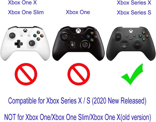 ⁦هيكفلاي جراب لذراع تحكم Xbox Series X، غطاء ذراع تحكم متوافق مع Xbox Series X/S، غطاء ذراع تحكم من السيليكون غير قابل للانزلاق مع 4 قطع من اغطية مقابض الابهام (اسود)⁩ - الصورة ⁦5⁩
