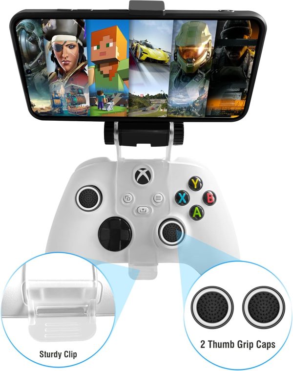 ⁦حامل جوال من سلسلة Xbox مع مشبك تثبيت لاجهزة Series X S XS XSS One يدعم Android ايفون تطبيق وان كاست غطاءين لمقبض الابهام⁩ - الصورة ⁦6⁩