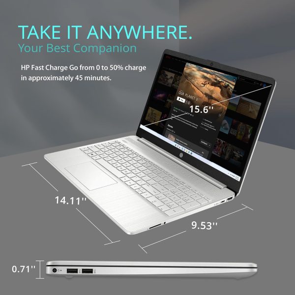 ⁦HP لابتوب 15.6 انش FHD، انتل i5-1135G7، 32GB DDR4 RAM، 1TB PCIe SSD، بطاقة رسومات انتل ايريس Xe، كاميرا ويب HD، مكبرات صوت ستيريو، ويندوز 11، فضي، بطاقة USB 32GB⁩ - الصورة ⁦7⁩