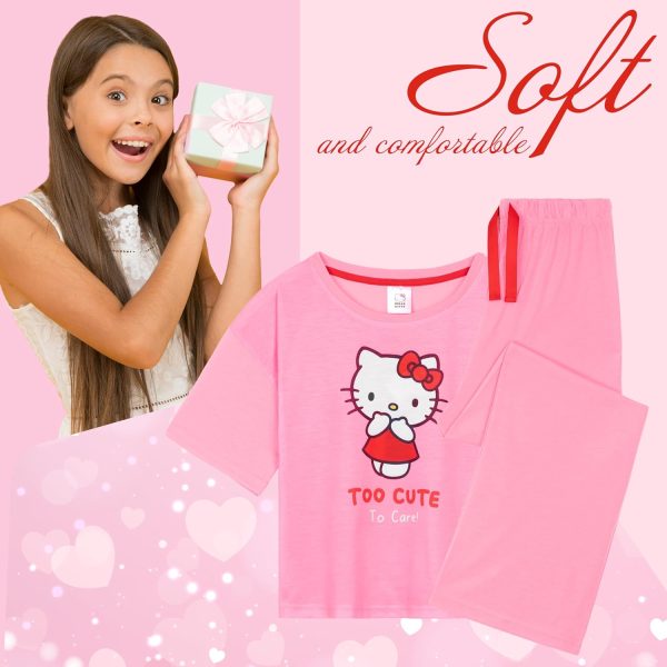 ⁦Hello Kitty girls Pajama Set Pajama Set⁩ - الصورة ⁦2⁩