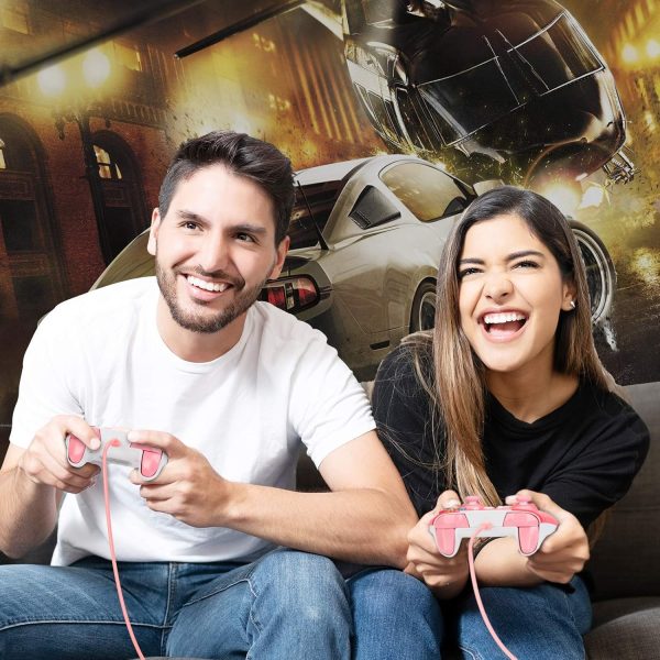 ⁦فوكسينيا وحدة تحكم سلكية متوافقة مع Xbox One/One S/One X/One Elite/Windows PC، وحدة تحكم عن بعد سلكية بمنفذ USB لالعاب الكمبيوتر مع مقبس سماعة راس [احدث اصدار 2021] (زهري)⁩ - الصورة ⁦7⁩