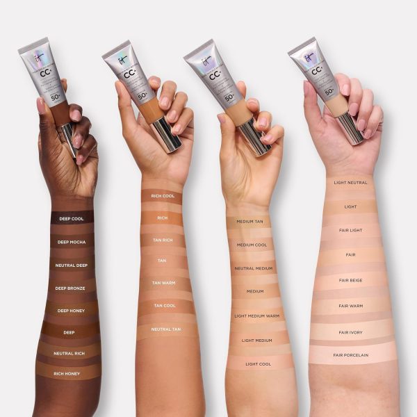⁦مستحضرات التجميل من IT COSMETICS Your Skin But Better CC Cream مع عامل حماية الشمس 50+ أسمر 1.08 أونصة للجنسين 32.0 ملليلتر⁩ - الصورة ⁦5⁩