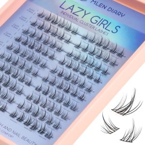 مجموعة رموش صناعية طبيعية 120 × 10-16 ملم بتجعيدات D من ملين، باقة رموش روسية كثيفة يمكنك تركيبها بنفسك في المنزل، وصلات رموش ضبابية ومنفوشة قابلة لاعادة الاستخدام