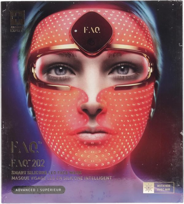 ⁦فاك اي كيو 202 قناع الوجه المتطور المضاد للشيخوخة NIR + 7 مصابيح LED - علاج البقع وعلاج حب الشباب - أقنعة الوجه للعناية بالبشرة - أقنعة وجه لاسلكية - 600 نقطة توهج - عناية بالبشرة يمكن ارتداؤها⁩ - الصورة ⁦7⁩